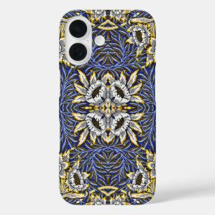 William Morris Blue and Gold Tulip Willow Design iPhone 16 Case