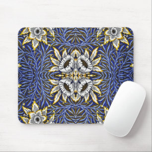 William Morris Blue and Gold Tulip Willow Design Mouse Pad
