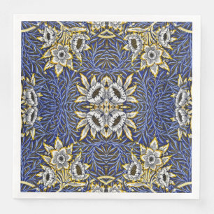 William Morris Blue and Gold Tulip Willow Design Napkin