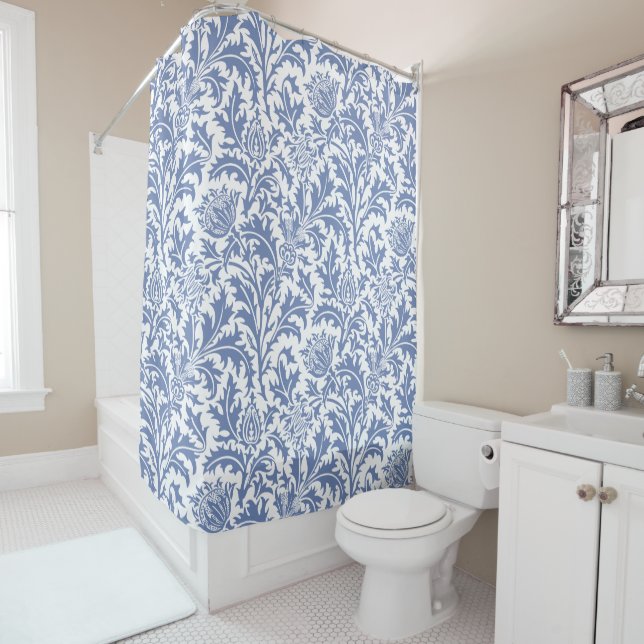 William Morris Blue and White Thistle Custom (In Situ)