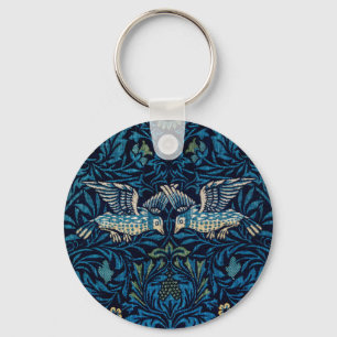 William Morris Blue Birds Floral Tapestry Classic Keychain