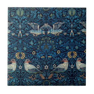William Morris Blue Birds Floral Tapestry Classic Tile
