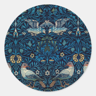 William Morris Blue Birds Tapestry Classic Classic Round Sticker
