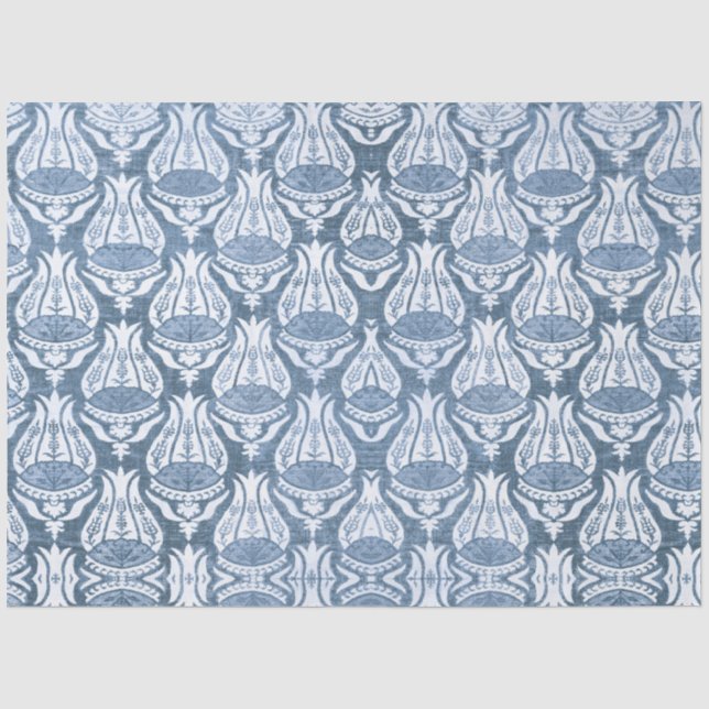 William Morris Blue Floral Pattern Classic Tissue Paper (Front)
