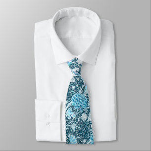 William Morris Blue Floral Pattern Pre-Raphaelites Tie