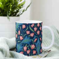 William Morris Blue Green Pink Floral Pattern