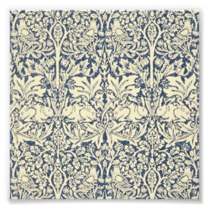 William Morris, Blue grey, pattern,art nouveau,vin Photo Print