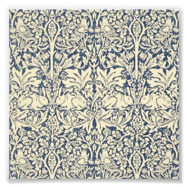 William Morris, Blue grey, pattern,art nouveau,vin Photo Print (Front)