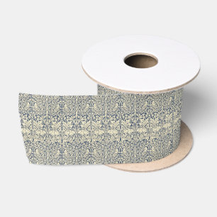 William Morris, Blue grey, pattern,art nouveau,vin Satin Ribbon