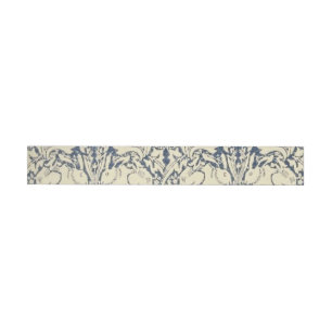 William Morris, Blue grey, pattern,art nouveau,vin Wraparound Address Label