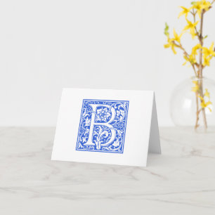 William Morris Blue Initial B Card & Envelope