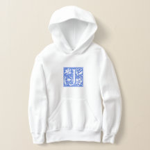 William Morris Blue Initial J Sweat - shirt à capu