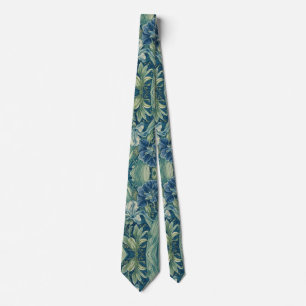 William Morris Blue Iris vintage floral pattern Tie