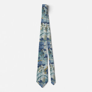 William Morris Blue Iris vintage floral pattern Tie