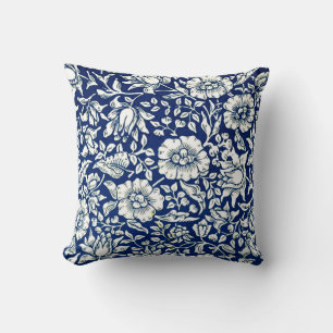 William Morris - Blue Mallow Throw Pillow