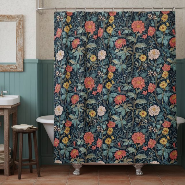 William Morris Blue Teal Arts & Crafts Floral (Creator Uploaded)