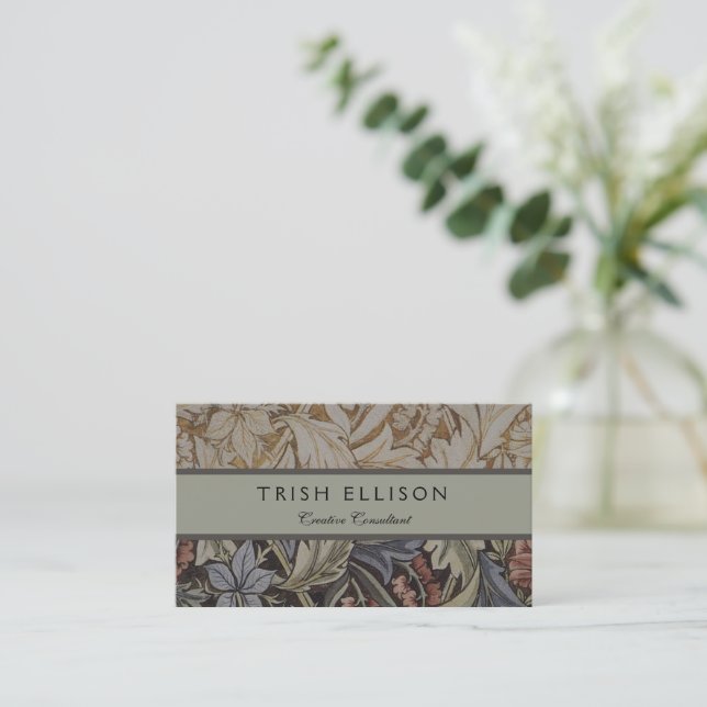 William Morris Bluebell Tapestry Design Business Card (Standing Front)