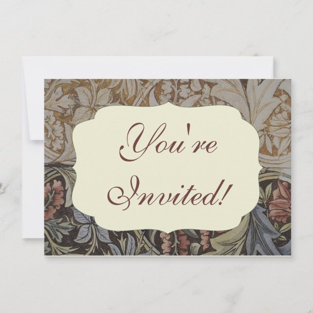 William Morris Bluebell Tapestry Design Invitation (Front)