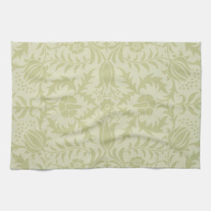 William Morris Borage vintage soft green damask Kitchen Towel