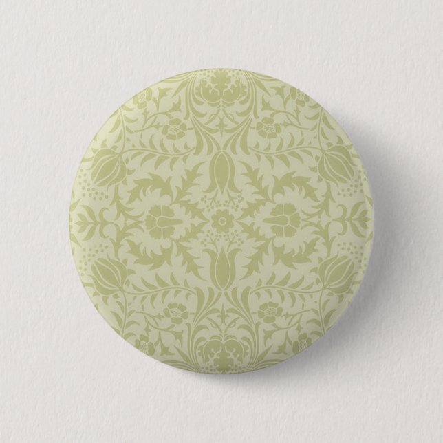 William Morris Borage Wedding Soft Green 2 Inch Round Button (Front)