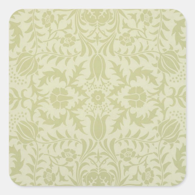 William Morris Borage Wedding Soft Green Square Sticker (Front)