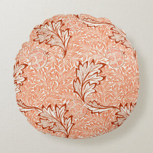 William Morris Botanical Apple Design Round Pillow