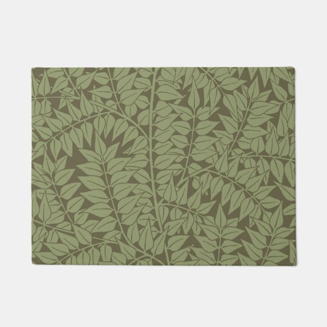 William Morris Branch Art Nouveau Classic Design Doormat (Front)