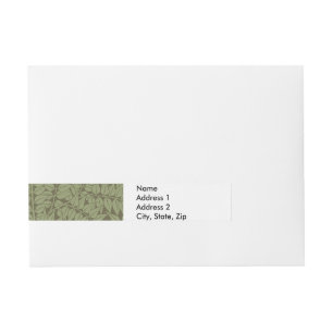 William Morris Branch Art Nouveau Classic Design Wraparound Address Label