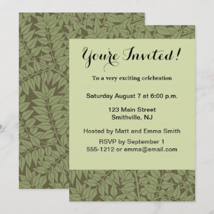 William Morris Branch Leaves Wallpaper Invitation