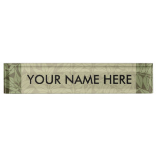 William Morris Branch Leaves Wallpaper Nameplate
