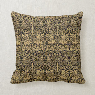William Morris Brer Rabbit Vintage Pattern Throw Pillow