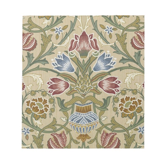 William Morris Brocade Floral Pattern Notepad (Front)