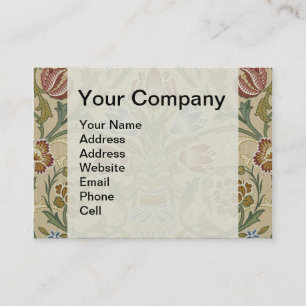 William Morris Brocade Floral Wallpaper Pattern Business Card