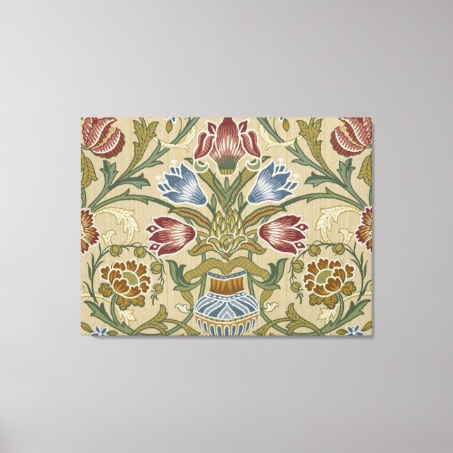 William Morris Brocade Floral Wallpaper Pattern Canvas Print (Front)