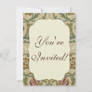 William Morris Brocade Floral Wallpaper Pattern Invitation