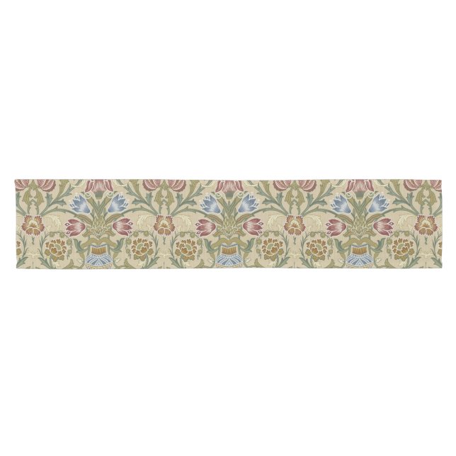 William Morris Brocade Floral Wallpaper Pattern Short Table Runner (Horizontal)