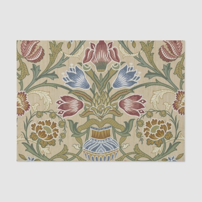 William Morris Brocade Floral Wallpaper Pattern Tissue Paper (Front)