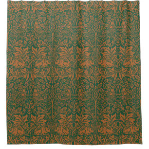 William Morris Brother Rabbit Amber Black Pattern