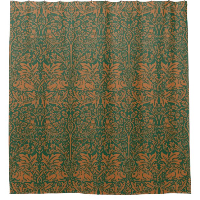 William Morris Brother Rabbit Amber Black Pattern (Front)