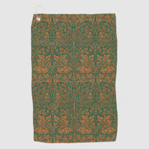 William Morris Brother Rabbit Amber Black Pattern Golf Towel