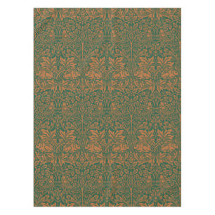 William Morris Brother Rabbit Amber Black Pattern Tablecloth