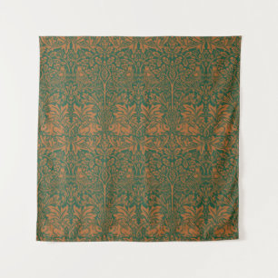 William Morris Brother Rabbit Amber Black Pattern Tapestry