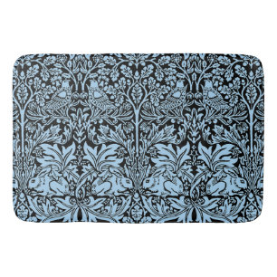 William Morris Brother Rabbit Light Blue Black Bath Mat