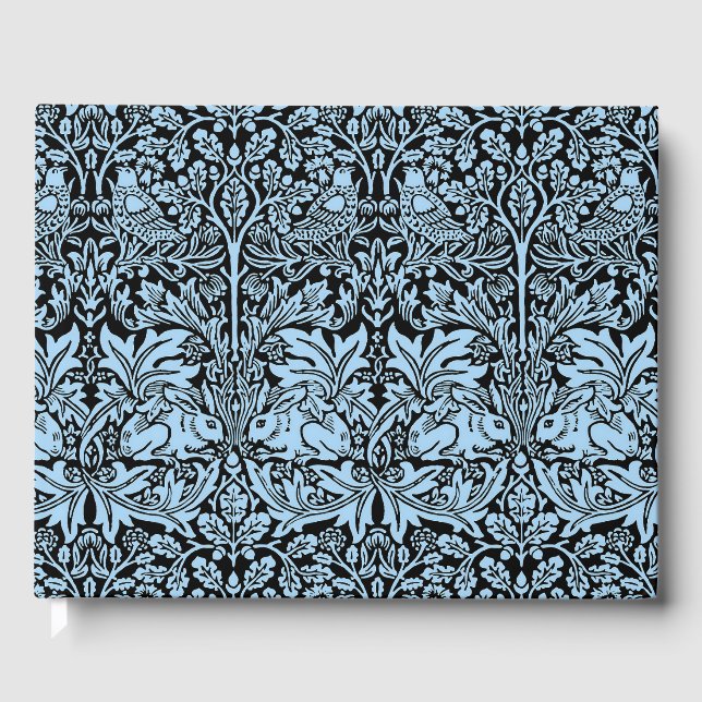 William Morris Brother Rabbit Light Blue Black Guest Book (Front)