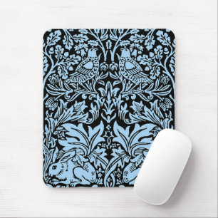 William Morris Brother Rabbit Light Blue Black Mouse Pad