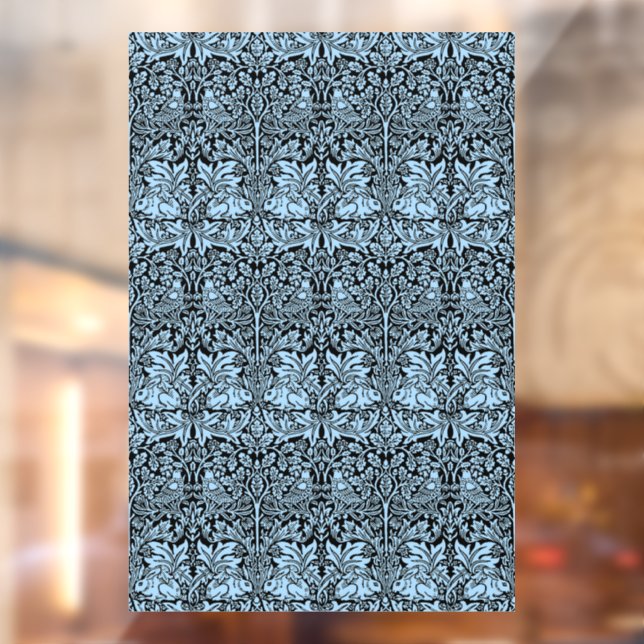 William Morris Brother Rabbit Light Blue Black Window Cling (Sheet 2)