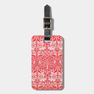 WIlliam Morris Brother Rabbit Pattern in Red Luggage Tag
