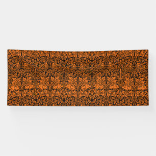William Morris Brother Rabbit Rust Black Pattern Banner