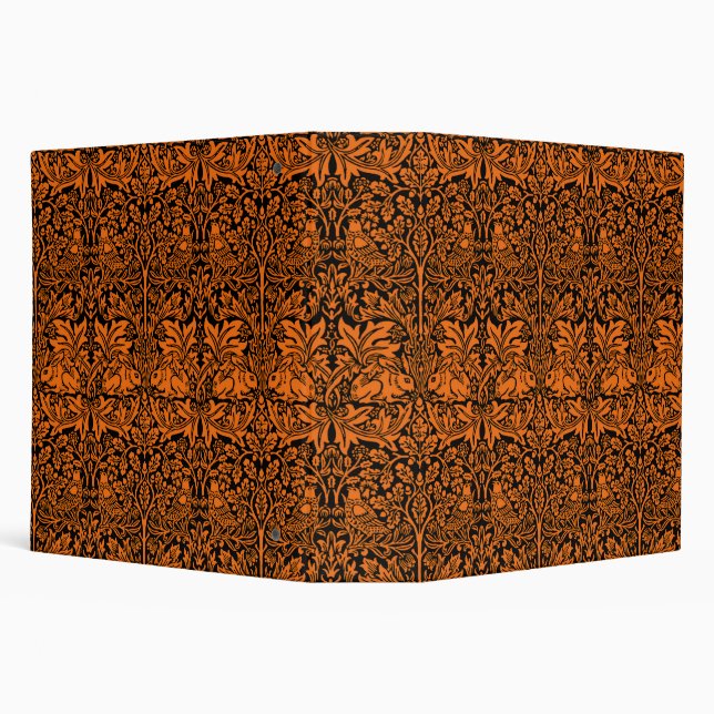 William Morris Brother Rabbit Rust Black Pattern Binder (Background)