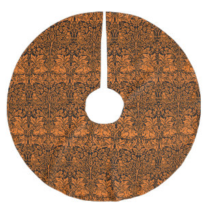 William Morris Brother Rabbit Rust Black Pattern Brushed Polyester Tree Skirt